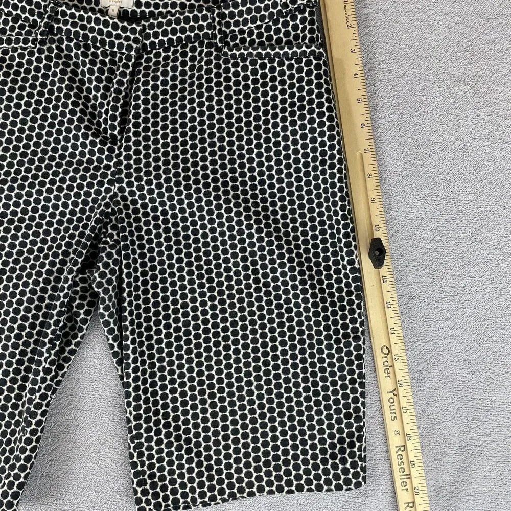 LAUNDRY Shelli Segal Bermuda Shorts Women's Size 8 Black / White Circles Stretch - Picture 13 of 16